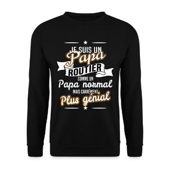 Routier - Sweat-shirt Unisexe - noir - Devant - Alina (178cm) & Michal (187cm)