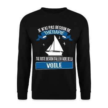 Bateau à voile - voilier - Sweat-shirt Unisexe - noir - Devant - Alina (178cm) & Michal (187cm)