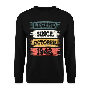 Légende Depuis Octobre 1942 80 Ans Anniversaire - Sweat-shirt Unisexe - noir - Devant - Alina (178cm) & Michal (187cm)