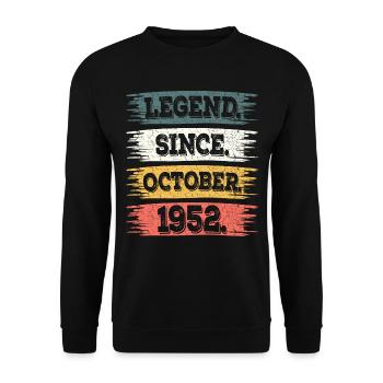 Légende Depuis Octobre 1952 70 Ans Anniversaire - Sweat-shirt Unisexe - noir - Devant - Alina (178cm) & Michal (187cm)