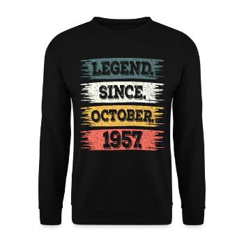 Légende Depuis Octobre 1957 65 Ans Anniversaire - Sweat-shirt Unisexe - noir - Devant - Alina (178cm) & Michal (187cm)