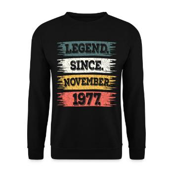 Legend since November 1977 45 years anniversary - Unisex Sweatshirt - black - Front - Alina (178cm) & Michal (187cm)