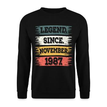 Legend since November 1987 35 years anniversary - Unisex Sweatshirt - black - Front - Alina (178cm) & Michal (187cm)