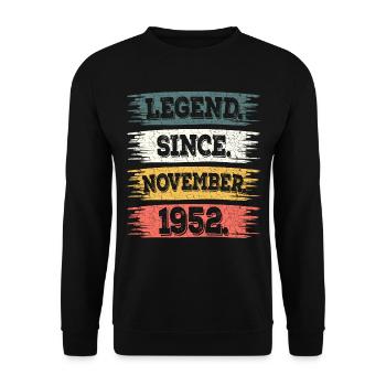 Légende Depuis Novembre 1952 70 Ans Anniversaire - Sweat-shirt Unisexe - noir - Devant - Alina (178cm) & Michal (187cm)