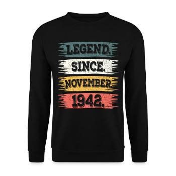 Légende Depuis Novembre 1942 80 Ans Anniversaire - Sweat-shirt Unisexe - noir - Devant - Alina (178cm) & Michal (187cm)