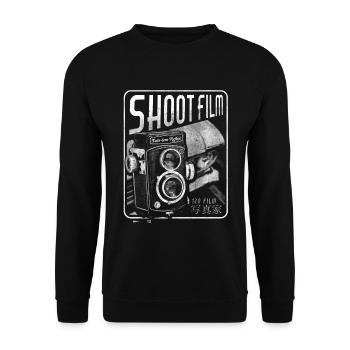FILM TLR VINTAGE CAMÉRA PHOTOGRAPHIE ANALOGIQUE - Sweat-shirt Unisexe - noir - Devant - Alina (178cm) & Michal (187cm)