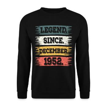 Légende Depuis Décembre 1952 70 Ans Anniversaire - Sweat-shirt Unisexe - noir - Devant - Alina (178cm) & Michal (187cm)