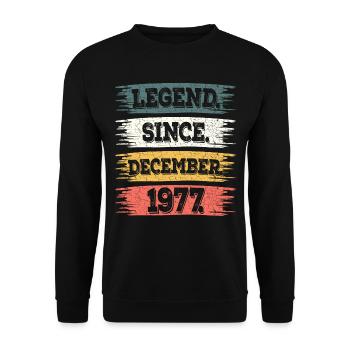Legend since December 1977 45 years anniversary - Unisex Sweatshirt - black - Front - Alina (178cm) & Michal (187cm)