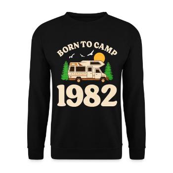 Né Pour Camper 1982 Camping 40 Ans Anniversaire - Sweat-shirt Unisexe - noir - Devant - Alina (178cm) & Michal (187cm)