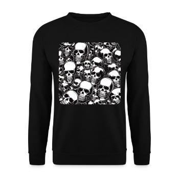 Chaos avec des crânes - Sweat-shirt Unisexe - noir - Devant - Alina (178cm) & Michal (187cm)