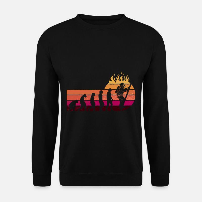 Evolution Firefighter Retro Firefighter Profession - Unisex Sweatshirt - black