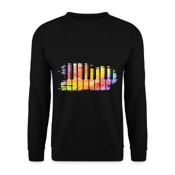 Colorfol Piano Art Music Keys Keyboard - Unisex Sweatshirt - black - Front - Alina (178cm) & Michal (187cm)