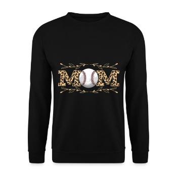 Leopard Baseball-Mutter Frauen Baseball-Mama - Unisex Pullover - Schwarz - Vorne - Alina (178cm) & Michal (187cm)
