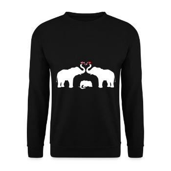 Protecteurs Elephant Parents Mama Papa Elephants - Sweat-shirt Unisexe - noir - Devant - Alina (178cm) & Michal (187cm)