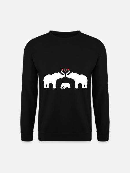 Protecteurs Elephant Parents Mama Papa Elephants - Sweat-shirt Unisexe - noir