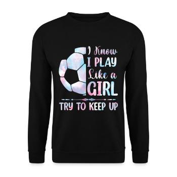 Soccer Filles - Sweat-shirt Unisexe - noir - Devant - Alina (178cm) & Michal (187cm)