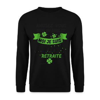 Retraite Humour Pour Papi Et Mamie - Sweat-shirt Unisexe - noir - Devant - Alina (178cm) & Michal (187cm)