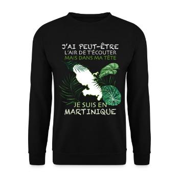 Ma Martinique La Plus Belle Ile Du Monde - Sweat-shirt Unisexe - noir - Devant - Alina (178cm) & Michal (187cm)