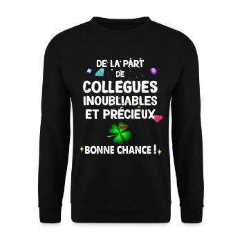 Bonne Chance Cadeau Bon Départ Pour Collègue - Sweat-shirt Unisexe - noir - Devant - Alina (178cm) & Michal (187cm)