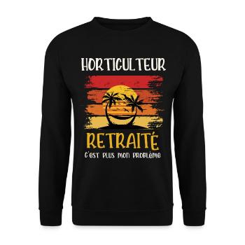 horticulteur retraité - Sweat-shirt Unisexe - noir - Devant - Alina (178cm) & Michal (187cm)