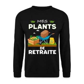 Plants Jardin Cadeau Homme Retraité Papa Papy - Sweat-shirt Unisexe - noir - Devant - Alina (178cm) & Michal (187cm)