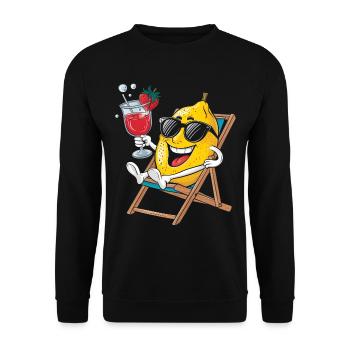 Zitrone - Unisex Pullover - Schwarz - Vorne - Alina (178cm) & Michal (187cm)