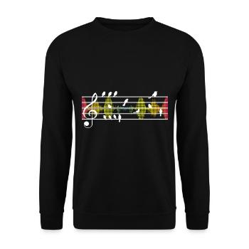 DJ Vogel Beats Musiker Natur Musikliebhaber - Unisex Pullover - Schwarz - Vorne - Alina (178cm) & Michal (187cm)