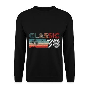 44 Year Old Birthday 2022 Classic 1978 44 Birthday - Unisex Pullover - Schwarz - Vorne - Alina (178cm) & Michal (187cm)