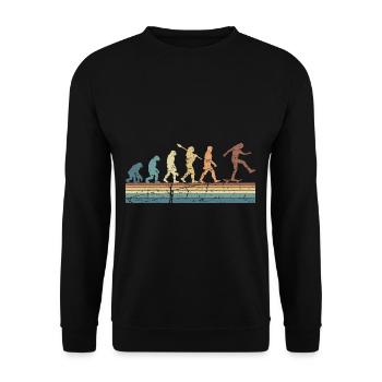 Evolution Skateboard Skate Rétro Streetwear - Sweat-shirt Unisexe - noir - Devant - Alina (178cm) & Michal (187cm)