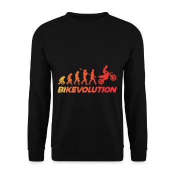 Motorcycle Evolution Vintage Shadow Biker - Unisex Pullover - Schwarz - Vorne - Alina (178cm) & Michal (187cm)
