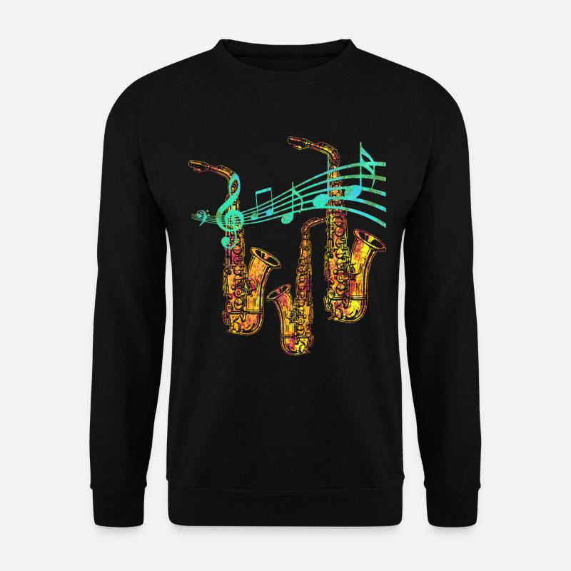 Saxofon Saxophon Musiker Musik Geschenk - Unisex Pullover - Schwarz
