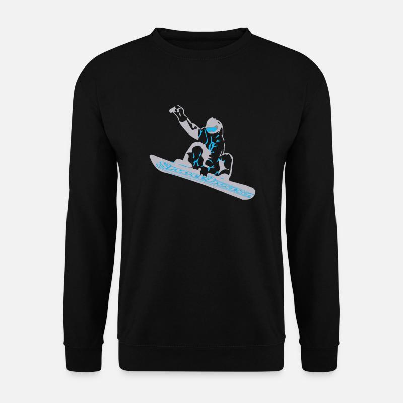 Snowboard Winter Freizeit Sport Hoodie Bstyled - Unisex Pullover - Schwarz