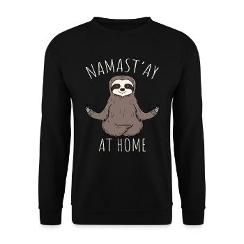 Sloth Namaste At Home Yoga Meditation Gift - Unisex Sweatshirt - black - Front - Alina (178cm) & Michal (187cm)