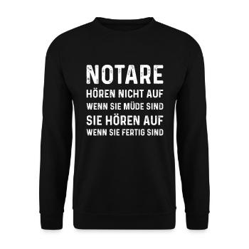 Notare hören nicht auf wenn müde - Unisex Pullover - Schwarz - Vorne - Alina (178cm) & Michal (187cm)
