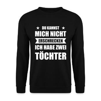 Papa Ich hab zwei Töchter - Unisex Pullover - Schwarz - Vorne - Alina (178cm) & Michal (187cm)
