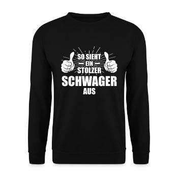 So sieht ein stolzer Schwager aus - Unisex Pullover - Schwarz - Vorne - Alina (178cm) & Michal (187cm)