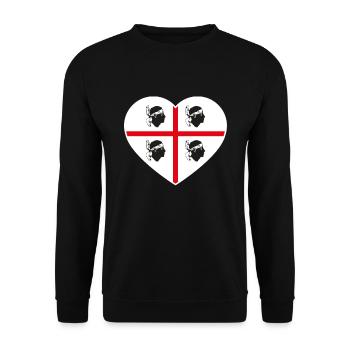 Sardinia flag flag heart Italy Sardinia Sarde - Unisex Sweatshirt - black - Front - Alina (178cm) & Michal (187cm)