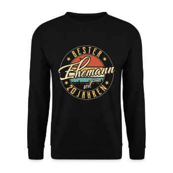Bester Ehemann 20 Hochzeitstag Goldene Hochzeit - Unisex Pullover - Schwarz - Vorne - Alina (178cm) & Michal (187cm)