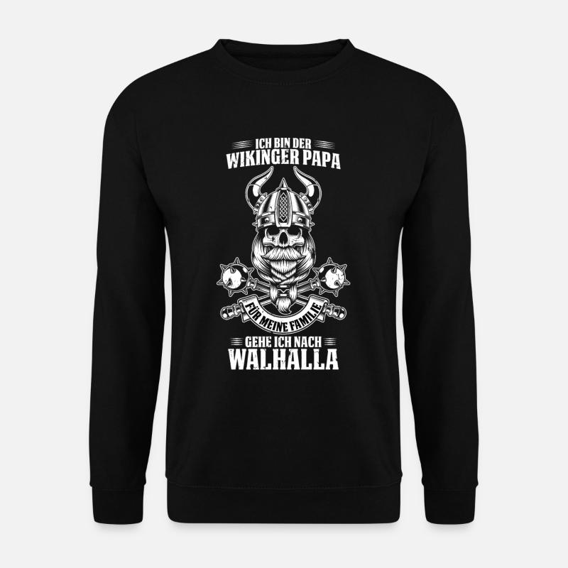 Wikinger Papa Vater Vatertag Familie Walhalla - Unisex Pullover - Schwarz
