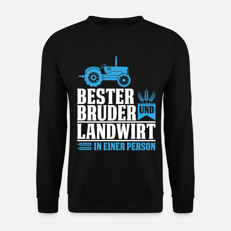 Bester Bruder und Landwirt der Welt Bauer Vatertag - Unisex Pullover - Schwarz