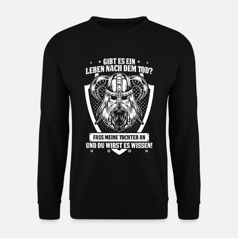 Wikinger Papa Tochter Vater Vatertag Viking - Unisex Pullover - Schwarz