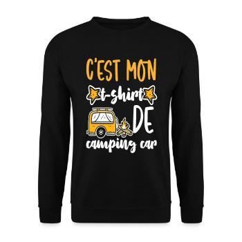 Camping-Car Caravane dicton de camping drôle - Unisex Pullover - Schwarz - Vorne - Alina (178cm) & Michal (187cm)