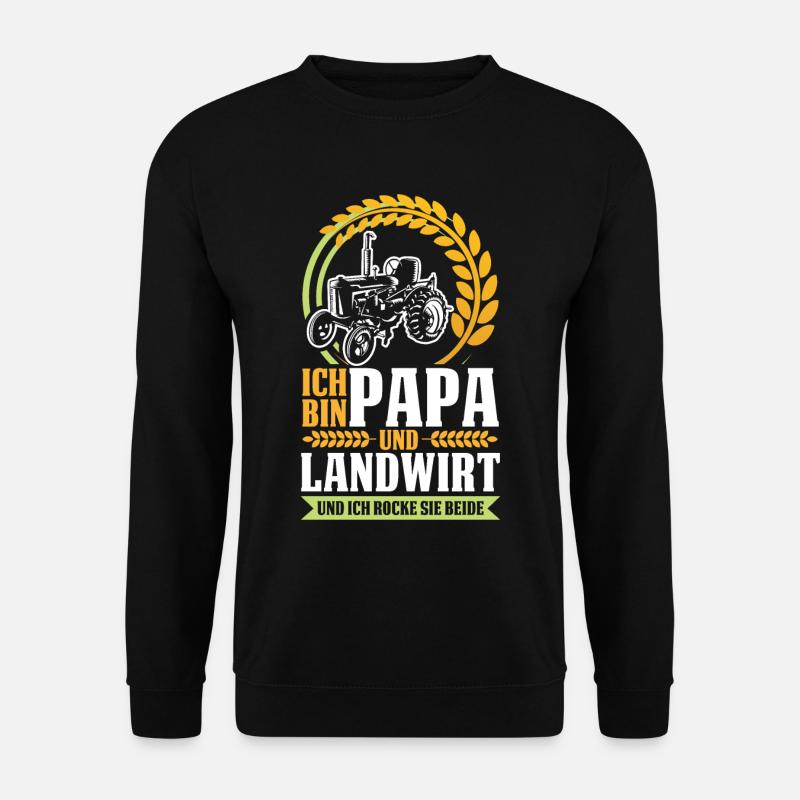 Papa und Landwirt Bester Vater der Welt Bauer - Unisex Pullover - Schwarz