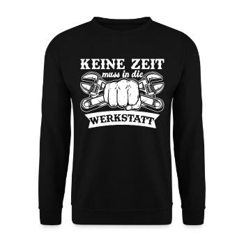 Keine Zeit muss in die Werkstatt Schrauber - Unisex Pullover - Schwarz - Vorne - Alina (178cm) & Michal (187cm)