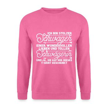 Stolzer Schwager einer Schwägerin bestes Geschenk - Unisex Pullover - Pink - Vorne