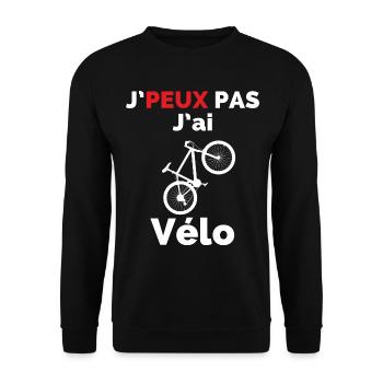 Ich kann kein Fahrrad haben - Unisex Pullover - Schwarz - Vorne - Alina (178cm) & Michal (187cm)
