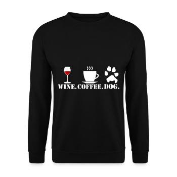 Red wine coffee dog - Unisex Sweatshirt - black - Front - Alina (178cm) & Michal (187cm)