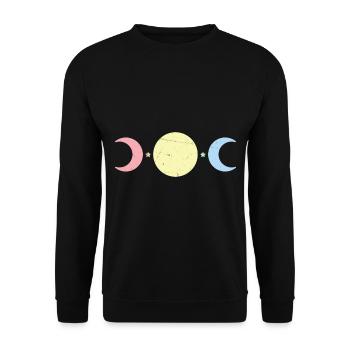 Kawaii Crescent Cute Pastel Goth Moon - Sweat-shirt Unisexe - noir - Devant - Alina (178cm) & Michal (187cm)