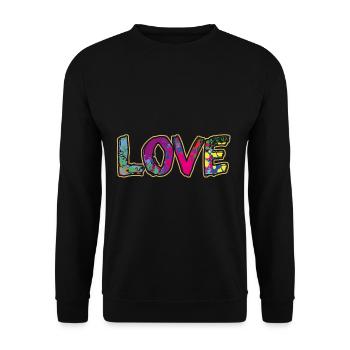 LOVE, LOVE - Unisex Sweatshirt - black - Front - Alina (178cm) & Michal (187cm)