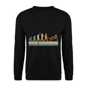 Rugby Ball Sport Player Retro Evolution Rugby Team - Unisex Sweatshirt - black - Front - Alina (178cm) & Michal (187cm)